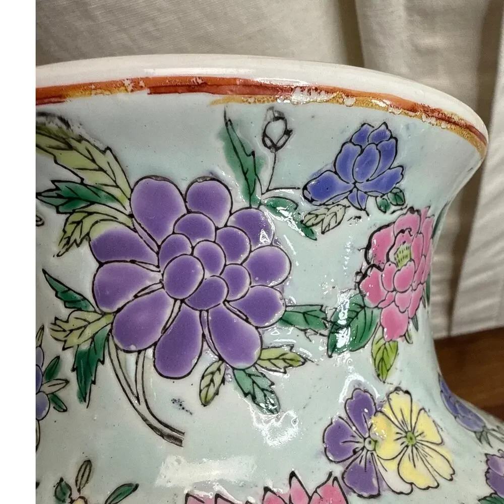 Chinese Porcelain Large Vase Thousand Flowers Famille Rose Collectible Décor 12